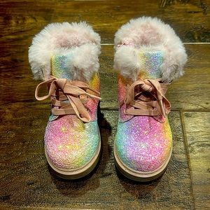 Pastel Rainbow Glitter Boots